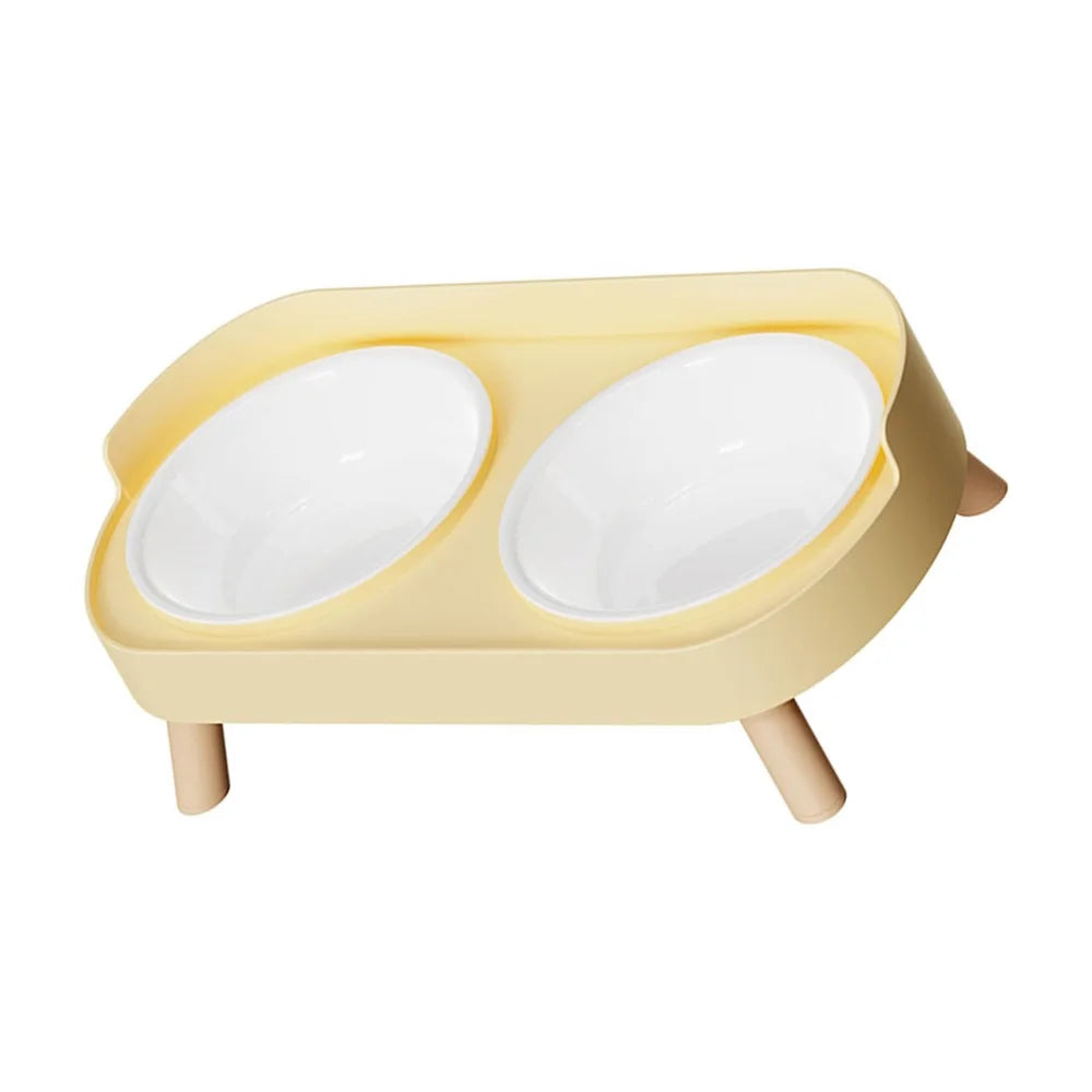 Elevated Pet Food And Water Bowl Set With Raised Stand