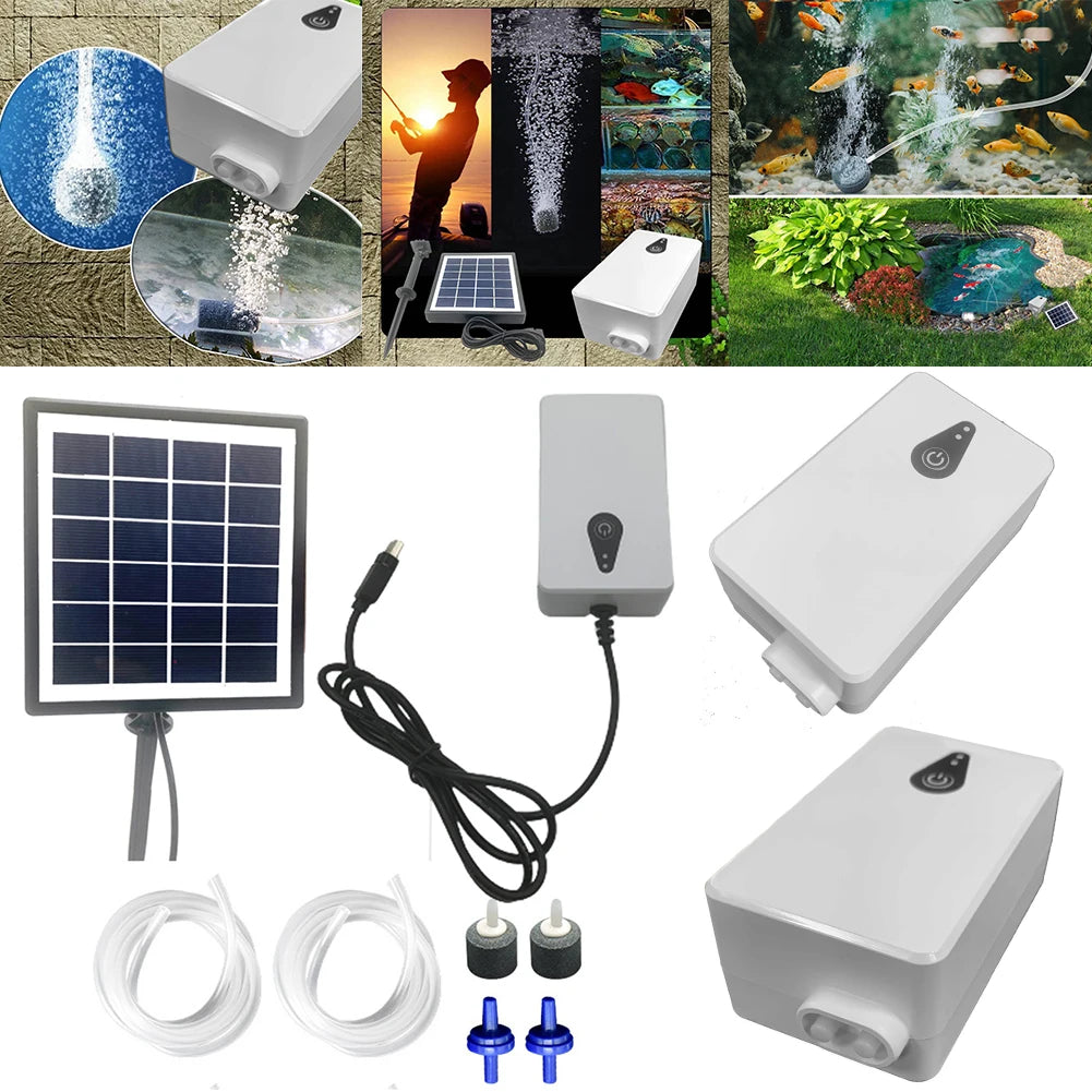 Solar Powered Aquarium Oxygen Pump For Small Fish Tank