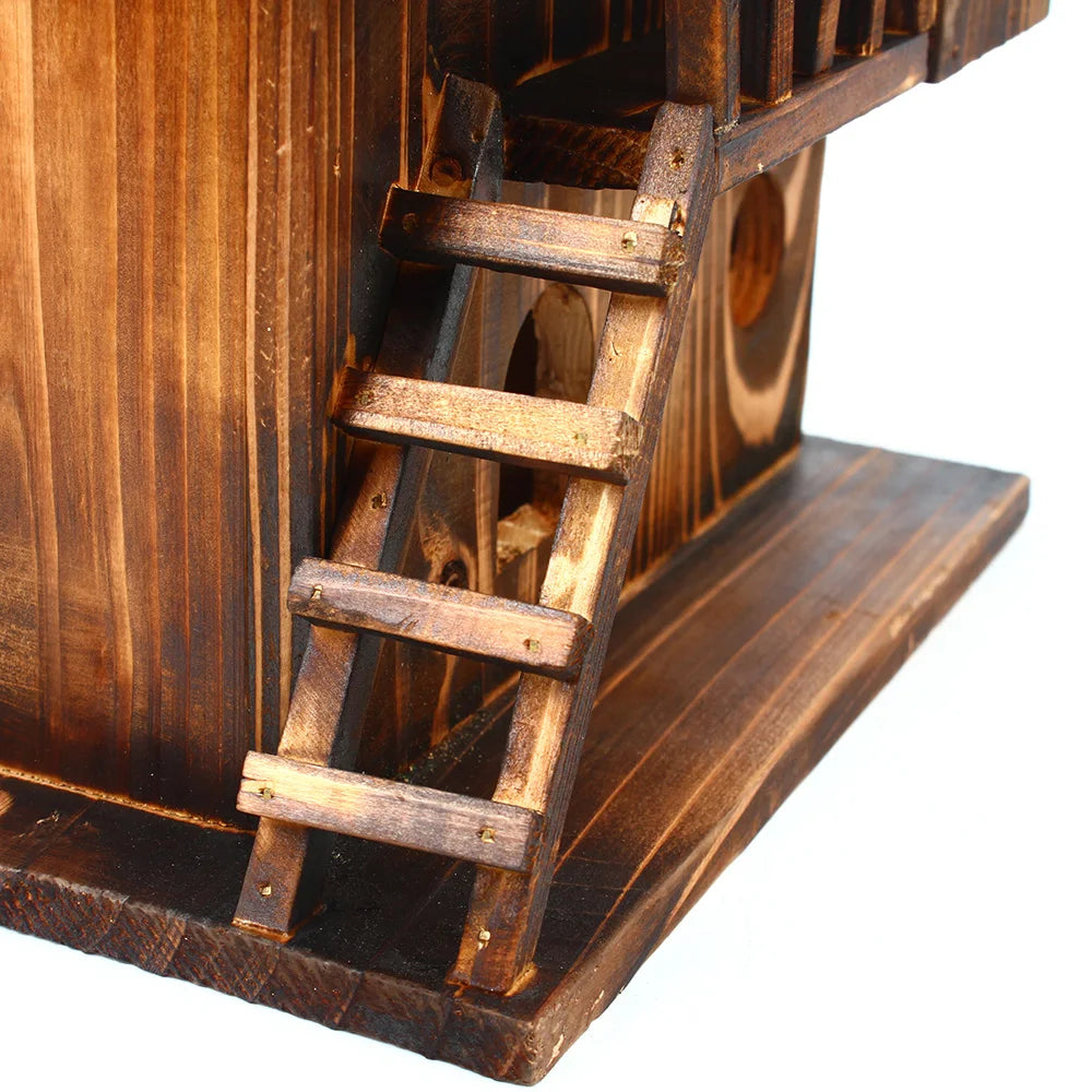 Sichuan Pet Bird Squirrel Wooden Hanging Cage House Toy Outdoor