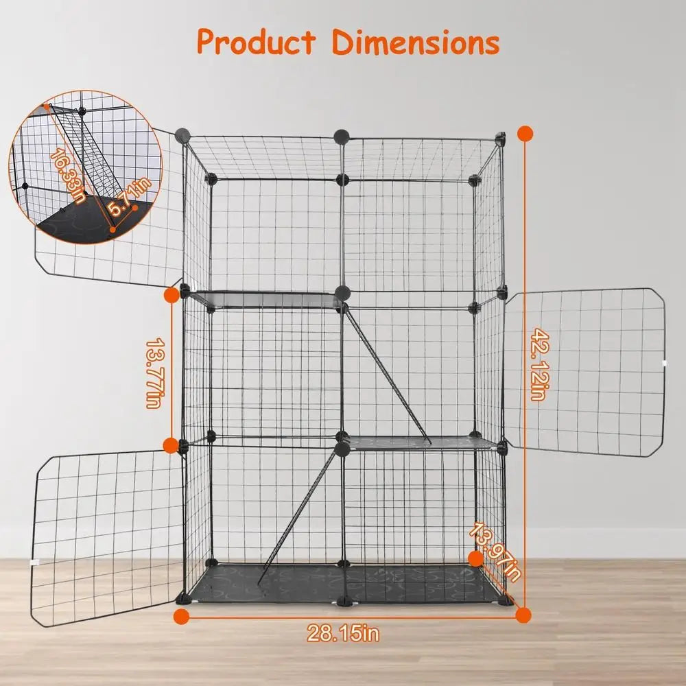 3 Tier Indoor Cat Enclosure DIY Playpen for Kittens
