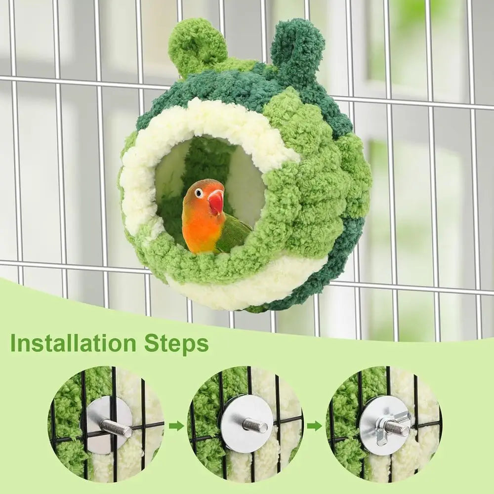 Bird Nest Bed Warm Winter Snuggle Hut For Small Birds
