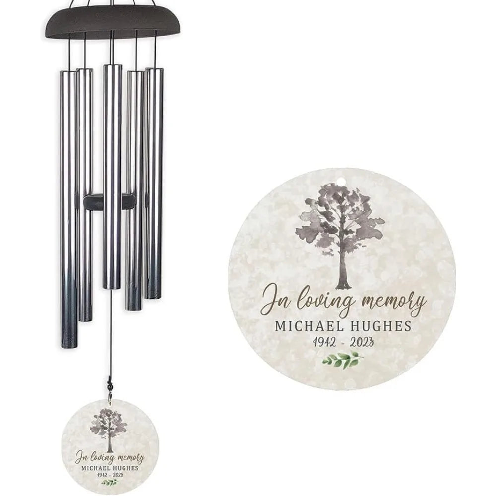 Personalized Heart Shaped Pet Memorial Wind Chime With Photo KeepsakeMemorialTribute
