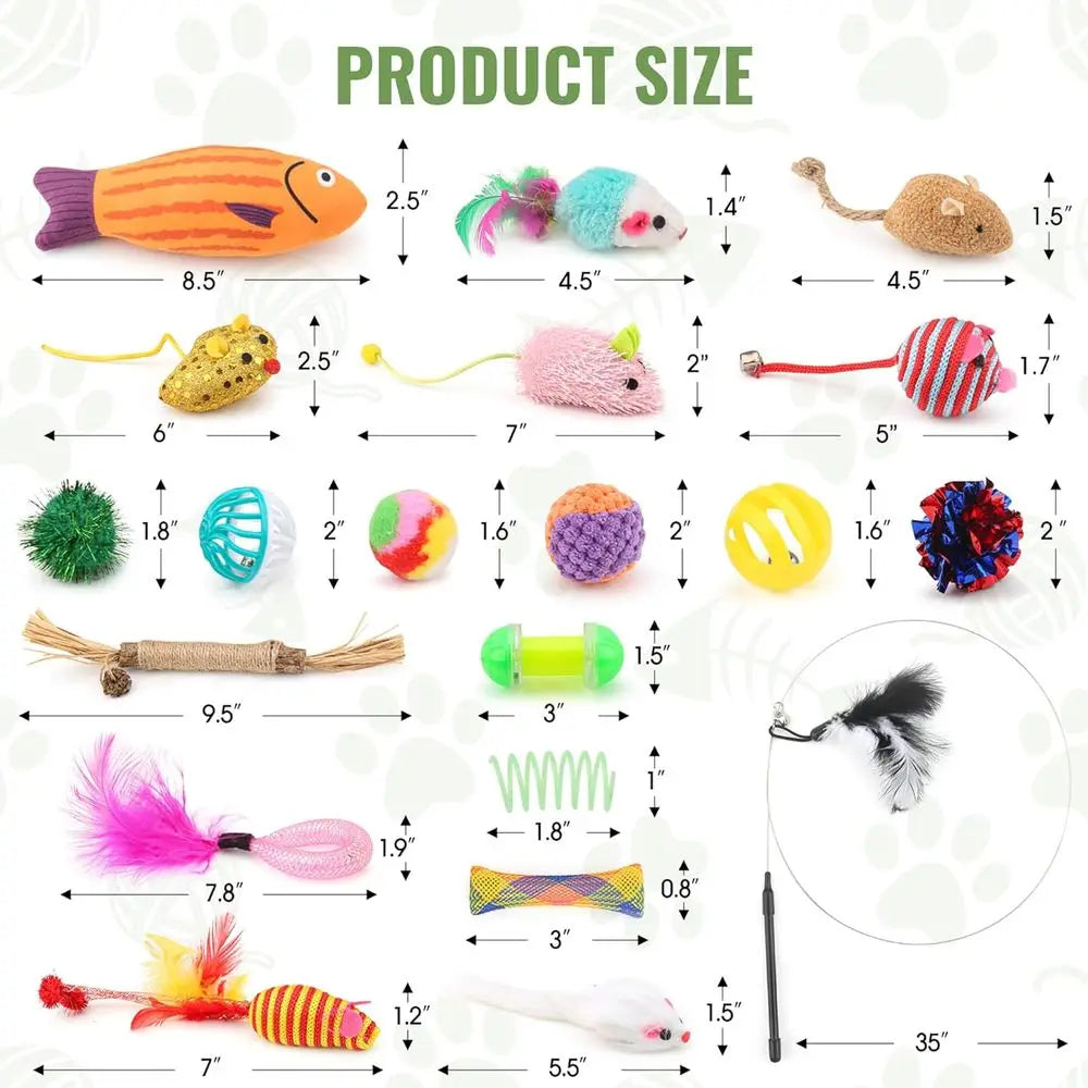 Talk Cat Toys Variety Pack 20 Pieces Assorted Interactive Toys