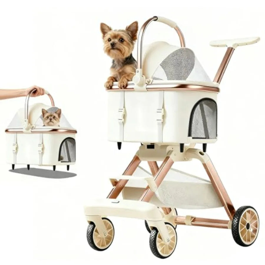 All-Terrain Pet Stroller Lightweight Carrier for Small Medium Dogs Cats