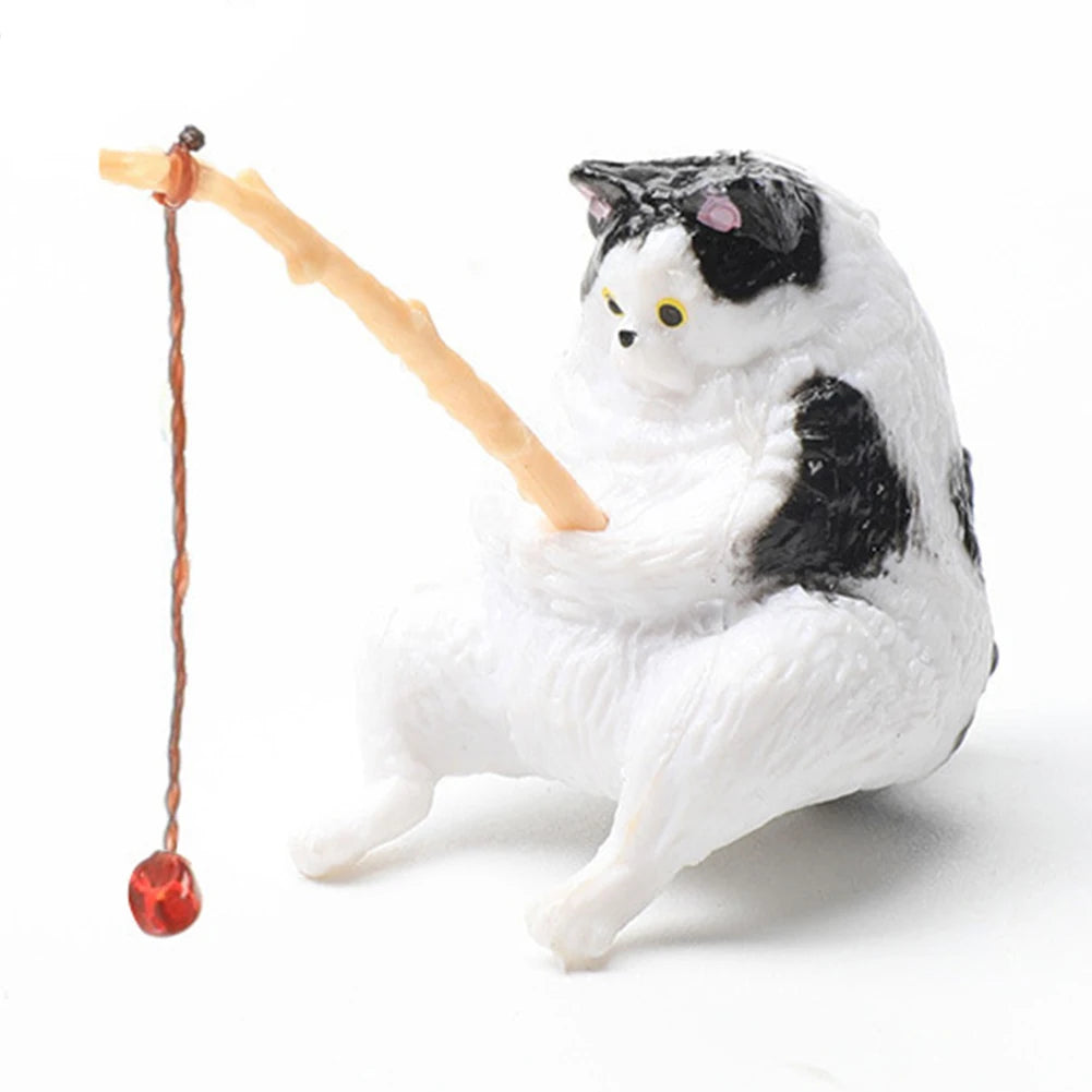 Alloet Kitten Fishing Ornament Cat Aquarium Landscape Decor