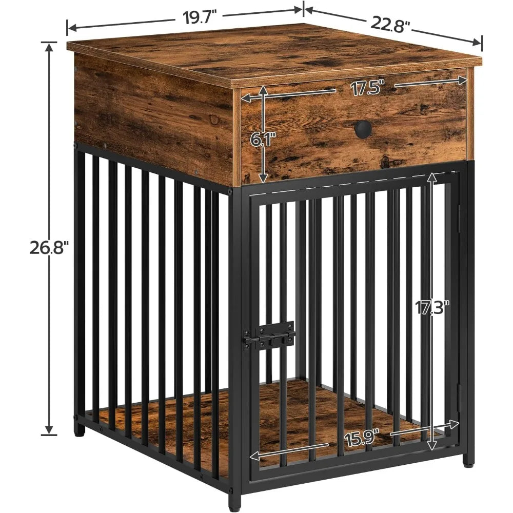 DAFIFY Wooden Dog Crate Furniture End Table Kennel