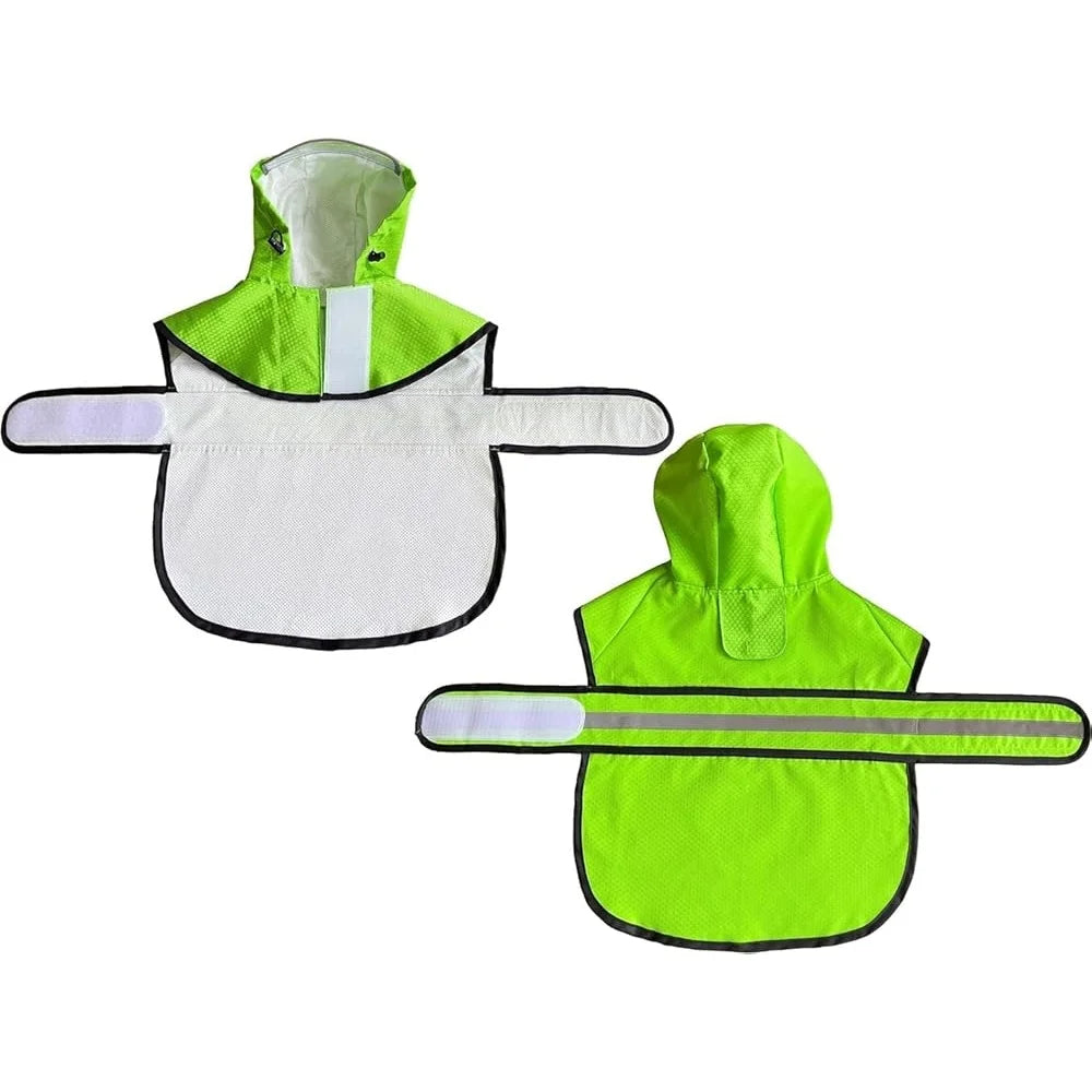 High Concerned Waterproof Reflective Dog Raincoat Hooded Slicker Jacket