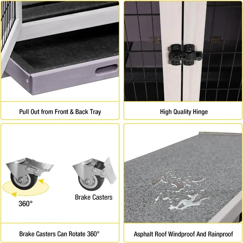 Gap Folding Rabbit Hutch Indoor Outdoor Easy Setup Cage