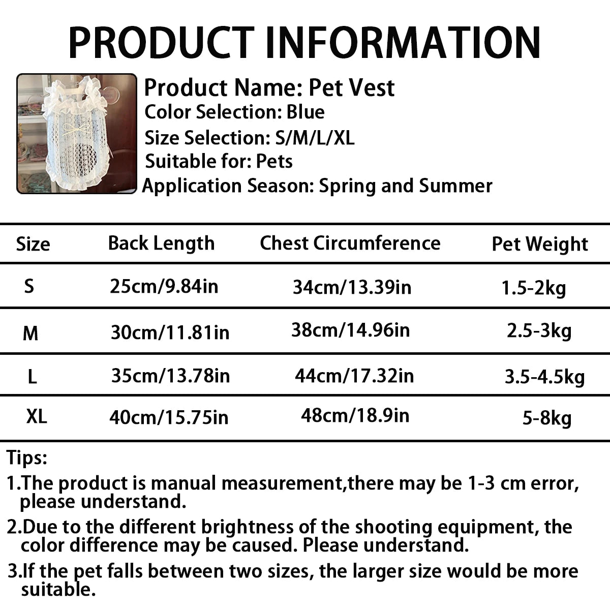 Summer Cooling Dog Vest Lightweight Pet Apparel For Dogs