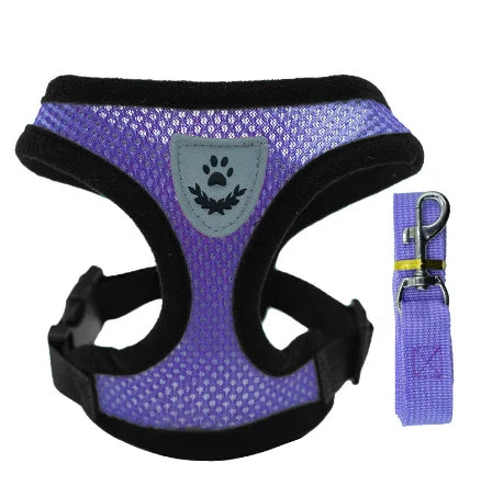 Adjustable Polyester Cat Harness Vest With Leash For Small Pets