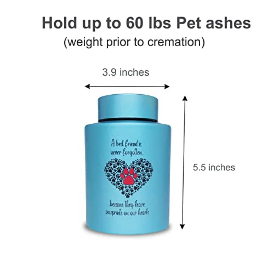 Stainless Steel Pet Urn for Ashes Memorial Keepsake for Dogs and Cats