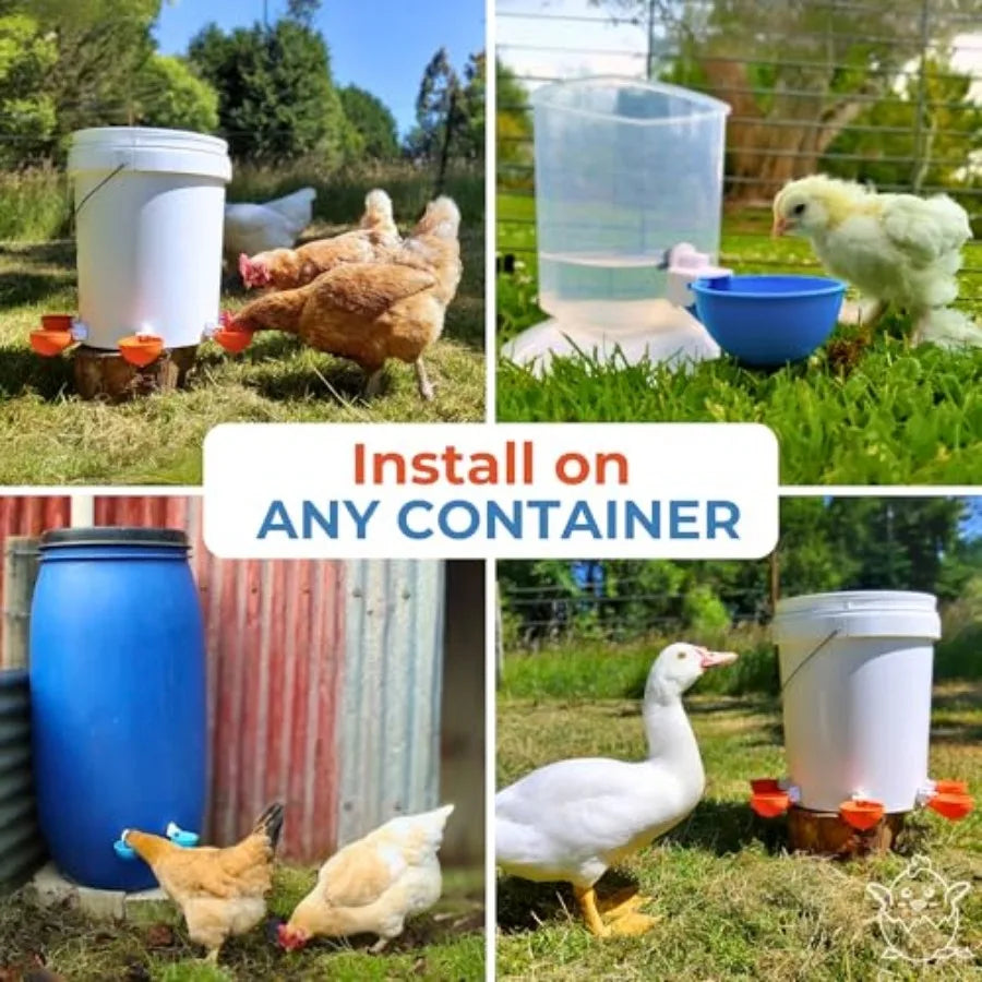 Automatic Waterer Cups for Ducks Geese Turkeys Rabbits Kit