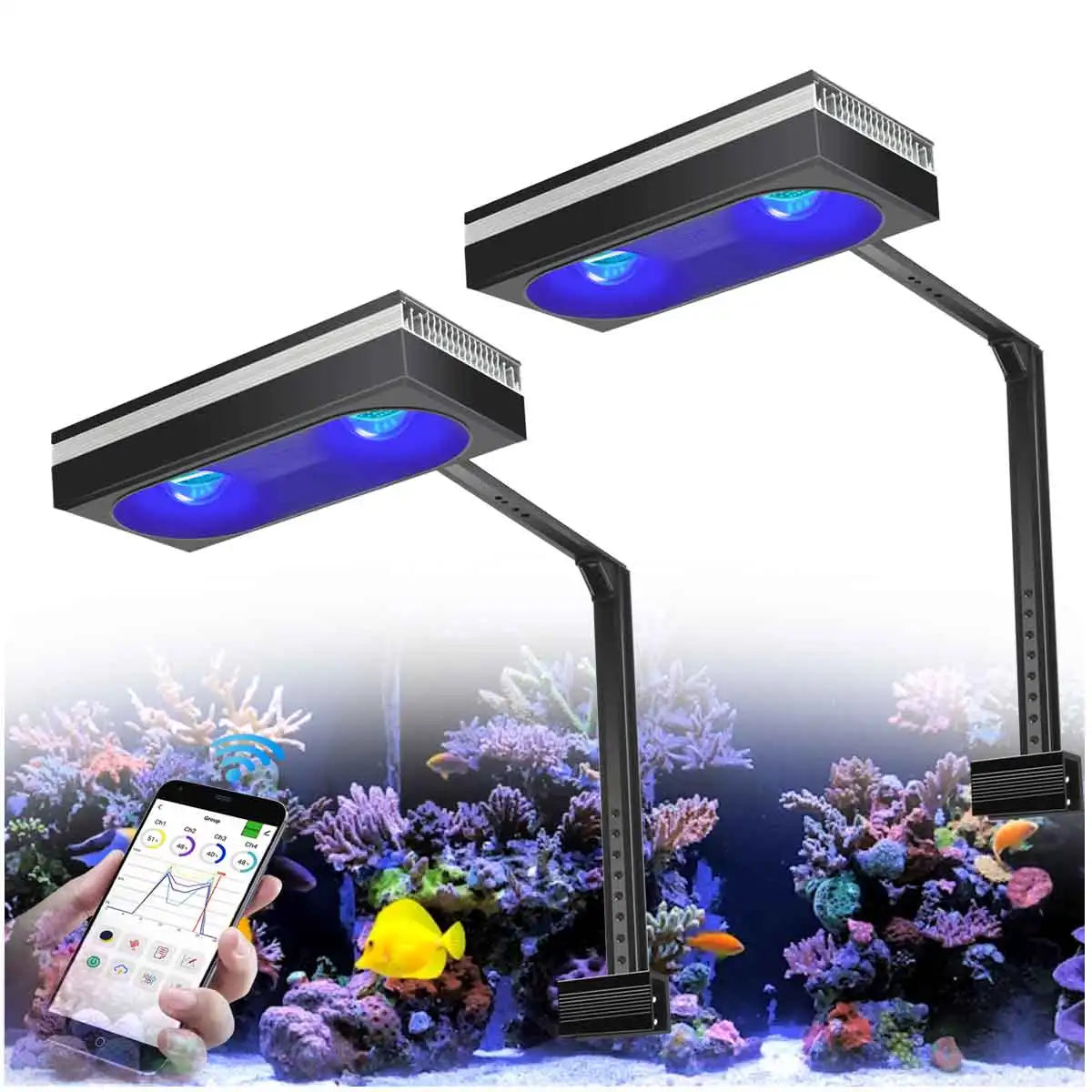 PopBloom RL180 WiFi LED Aquarium Light Full Spectrum 180W