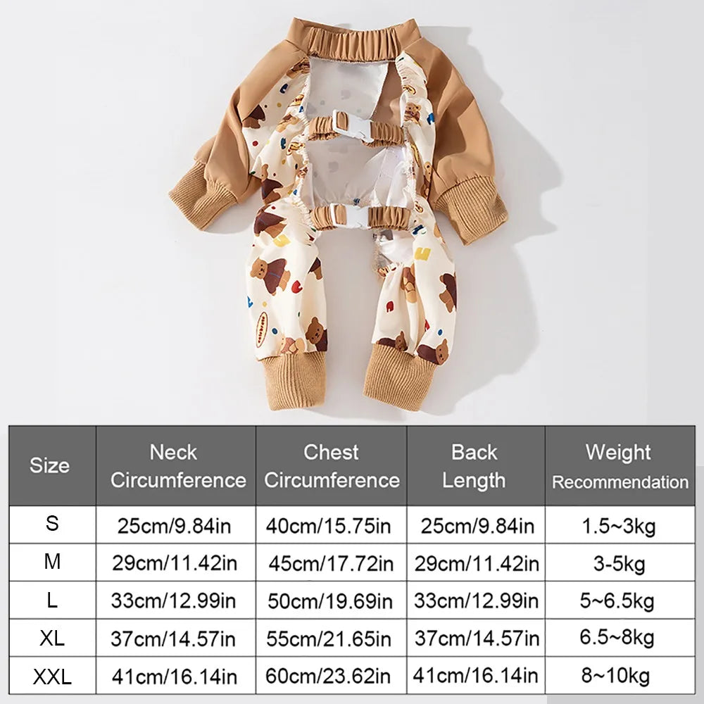 NONECN Waterproof Dog Four Legged Pants With Elastic Back