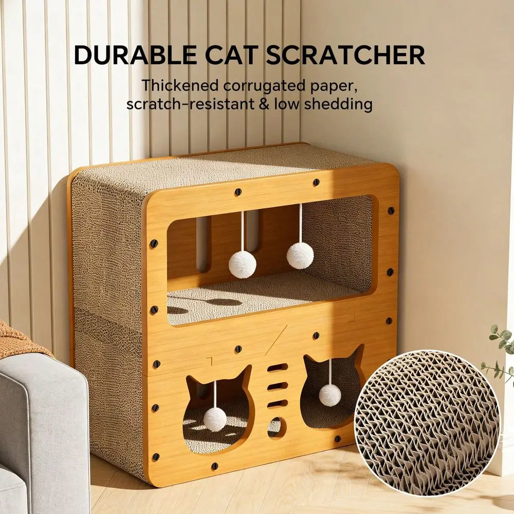 XMSJ Two Story Cat Scratching And Sleeping Corrugated Cardboard