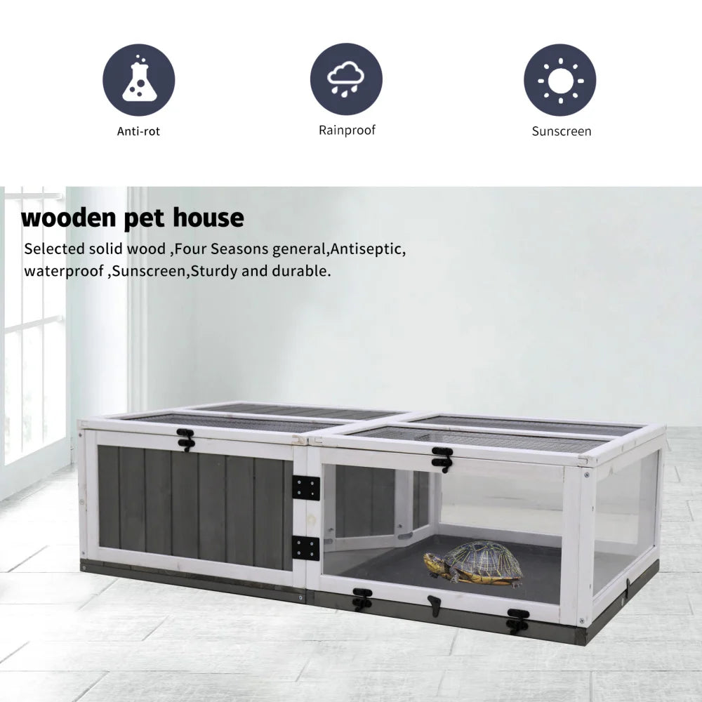 Zhejiang Waterproof Turtle Tray Upgrade Wooden Indoor Outdoor Cage