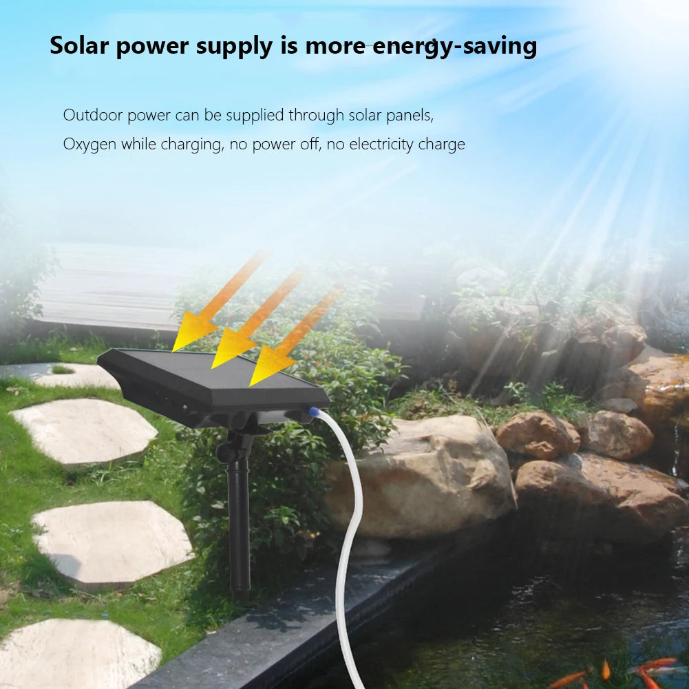 Alloet Solar Power Oxygenator Air Pump For Fish Tank