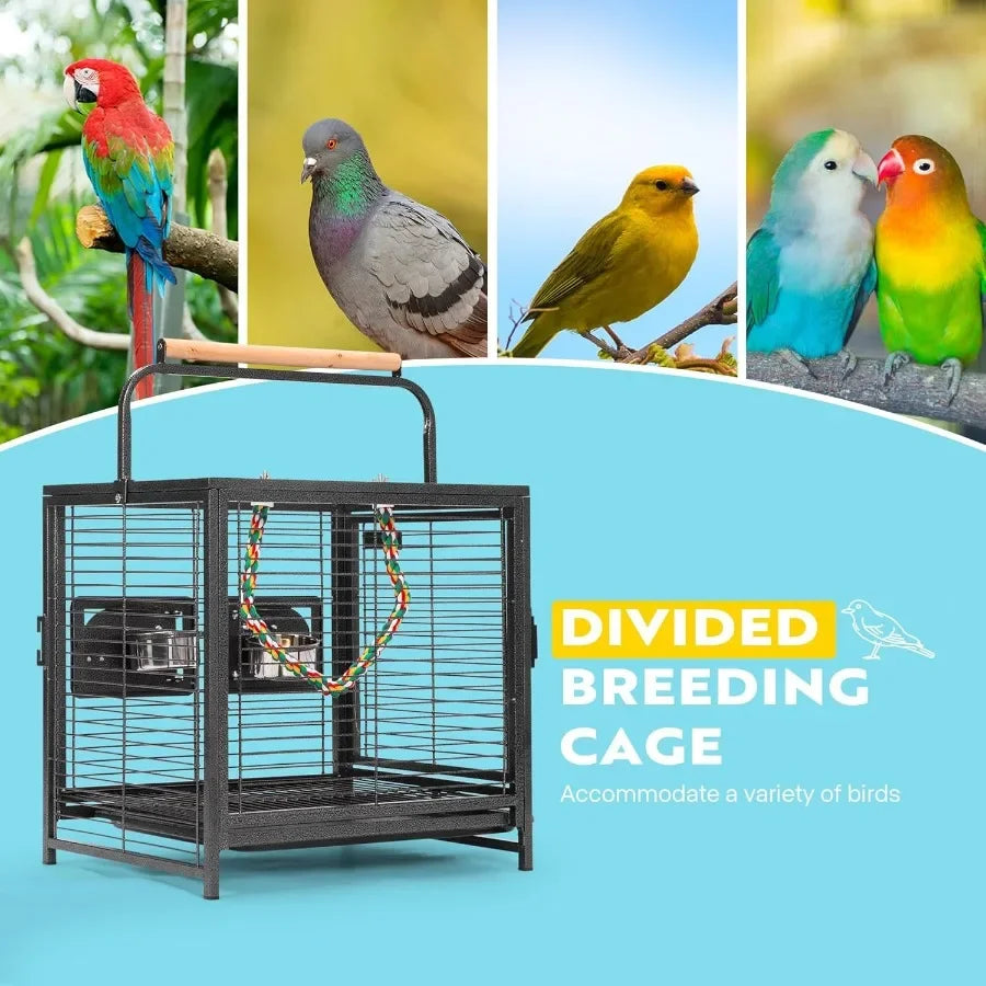 CN Guangdong Wrought Iron Bird Travel Cage For Parrots