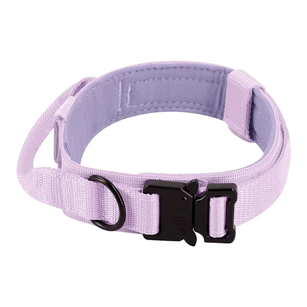 Adjustable Tactical Dog Collar And Leash Set Training Control Handle