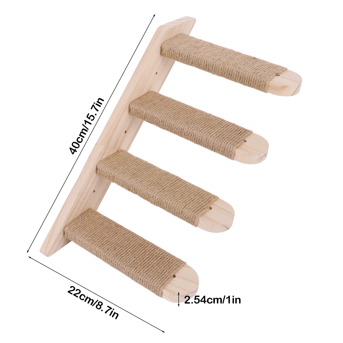 Wall Mounted Cat Climbing Shelf Four Step Perch For Cats