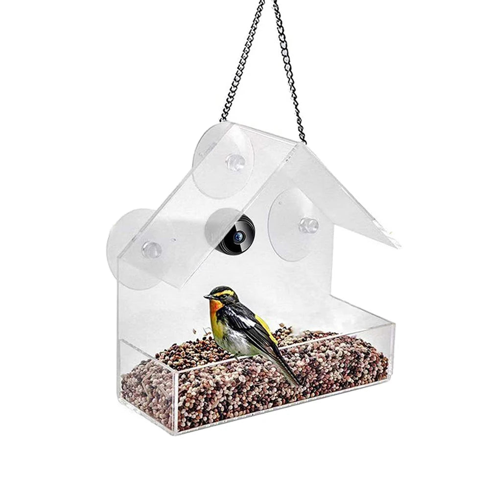 Feature Transparent Smart Bird House Feeder With Camera