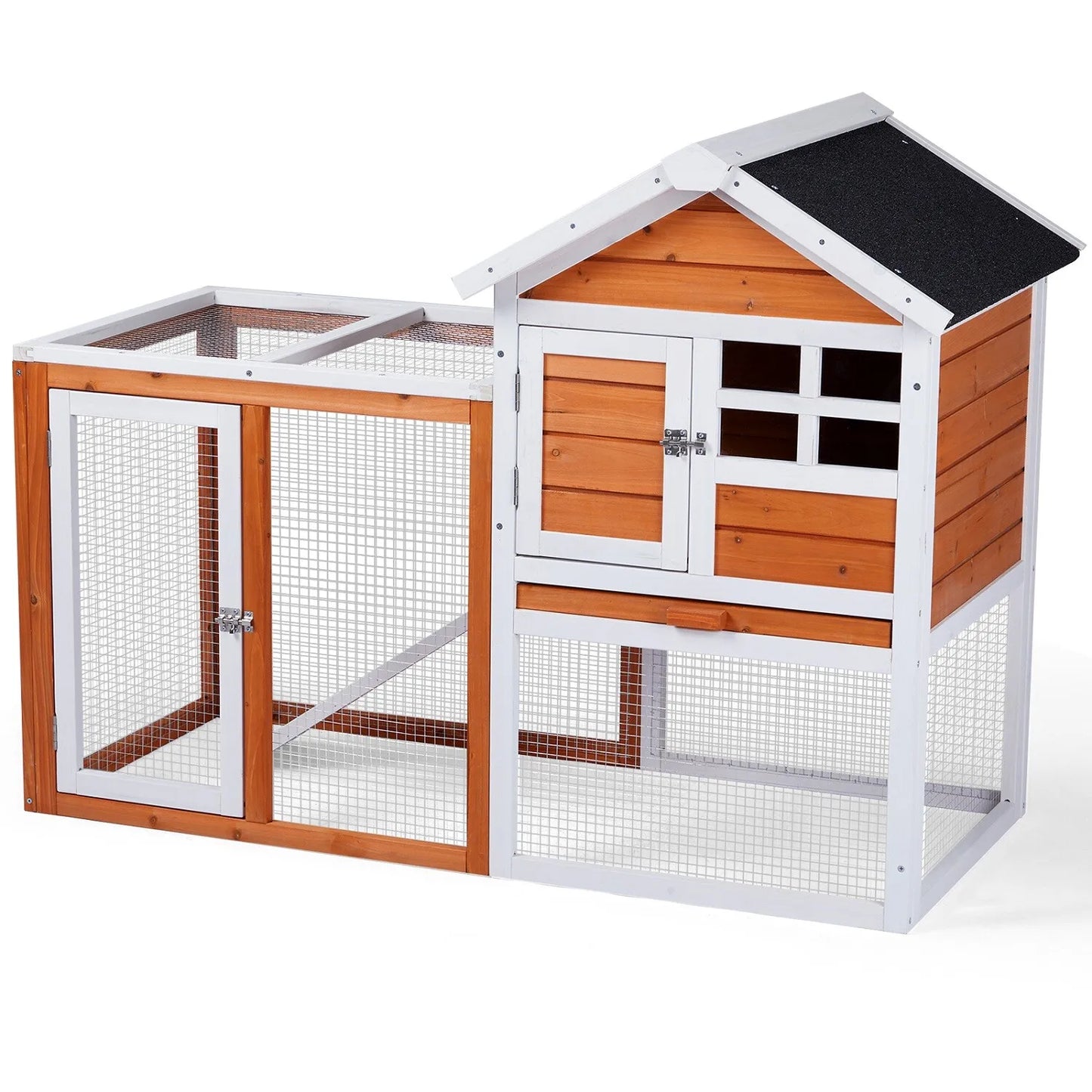 Guangdong Wooden Hutch Chicken Coop With Ramp Nesting Box Outdoor Yard