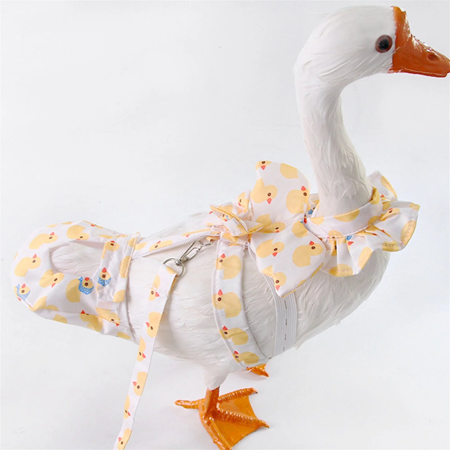 Pet Goose Harness and Diaper Set with Duck Print 2Pcs