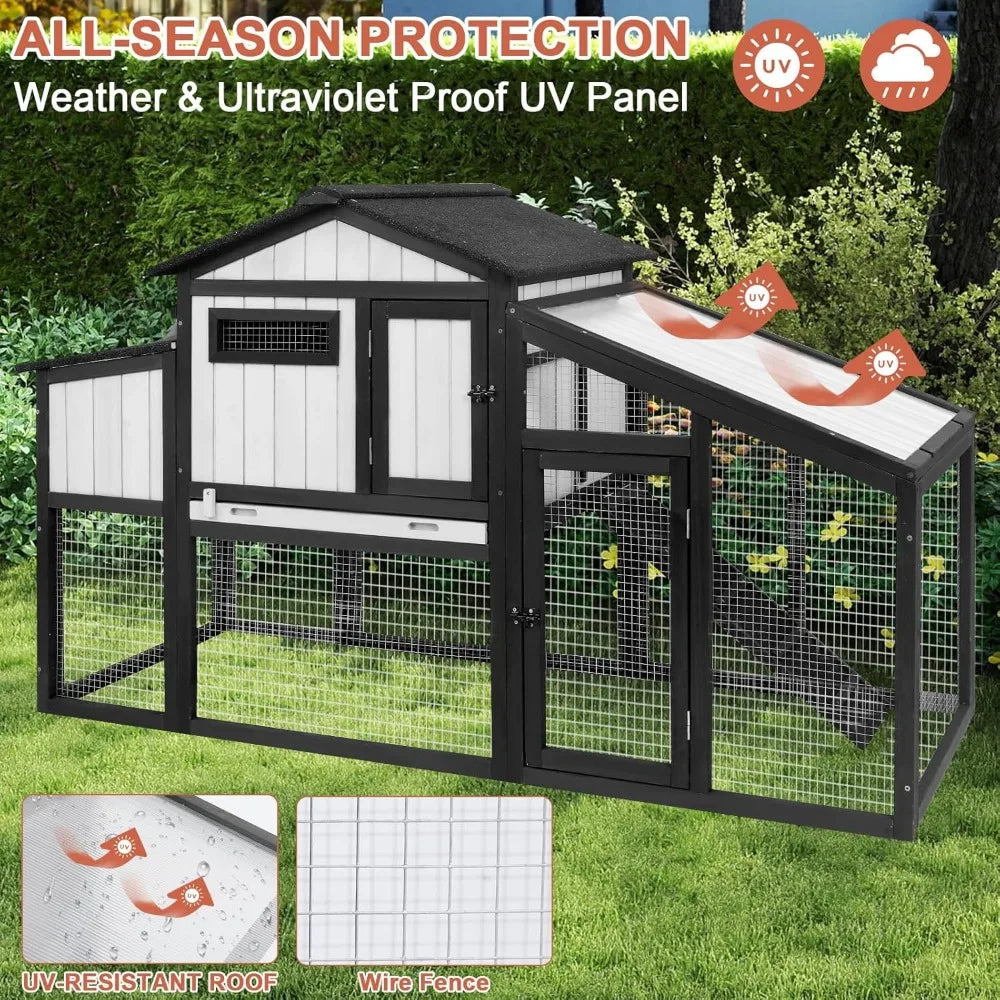 TANGXU Wooden Chicken Coop And Run Nesting Box For 1 To 2 Chickens Backyard