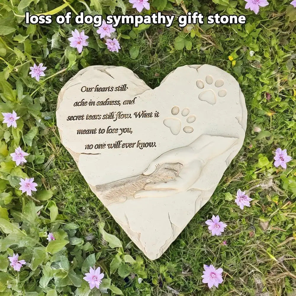 New York Dog Memorial Stone Heart Shaped Grave Marker for Pets