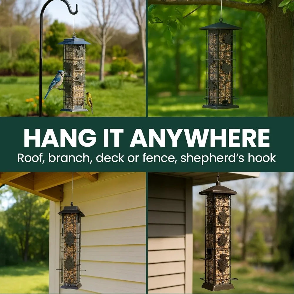 XIUWO Squirrel Proof Bird Feeder With Weight Activated Perches