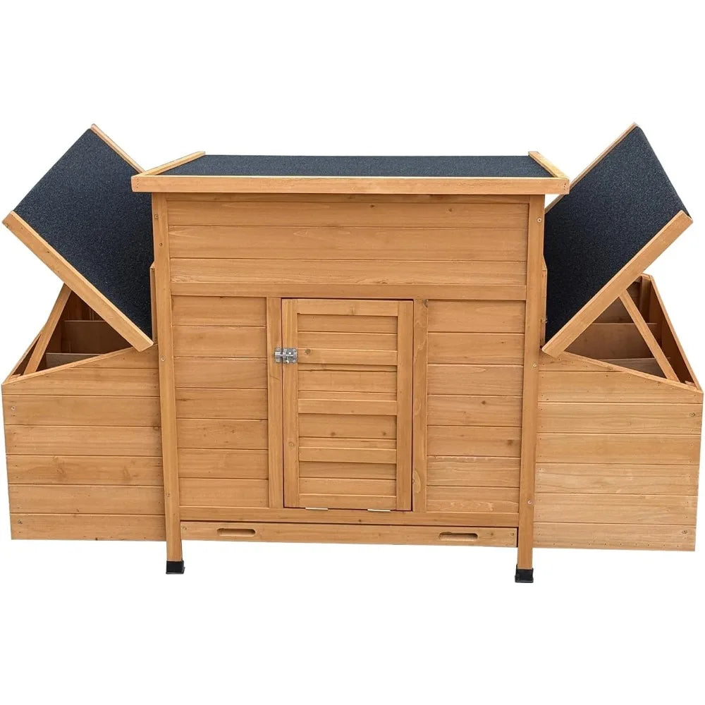 XMSJ Wooden Chicken Coop with Six Nesting Boxes Outdoor Henhouse