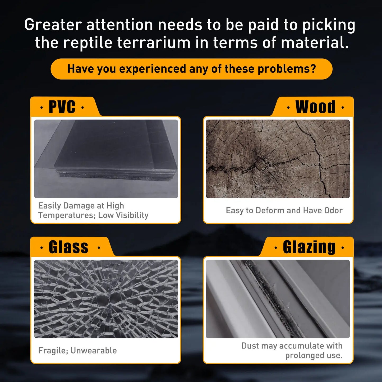 Acrylic 4 Grids Reptile Cage Breeding Box Terrarium Tank