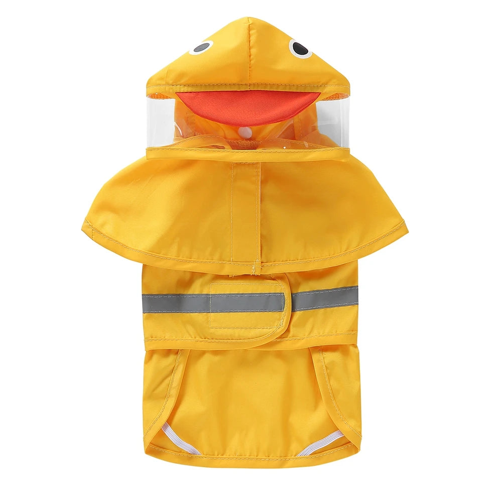 Reflective Waterproof Dog Raincoat With Hood For Outdoors
