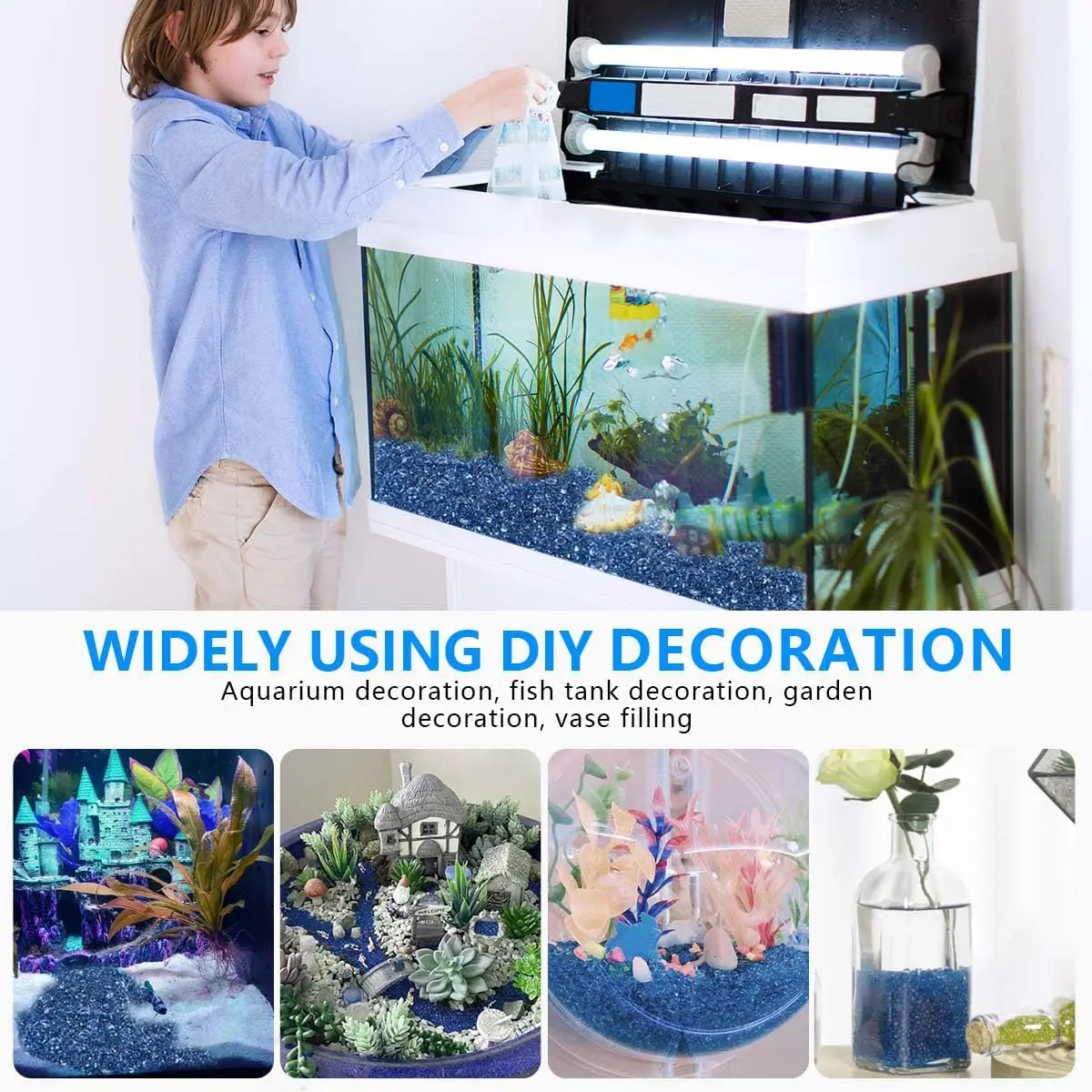 Hign Concerned Sea Glass Stones Aquarium Gravel Decor