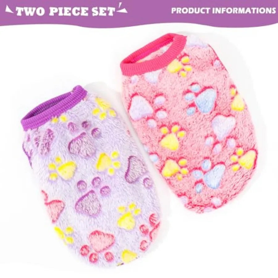 Two Pack Dog Sweaters Winter Fleece Clothing For Pets