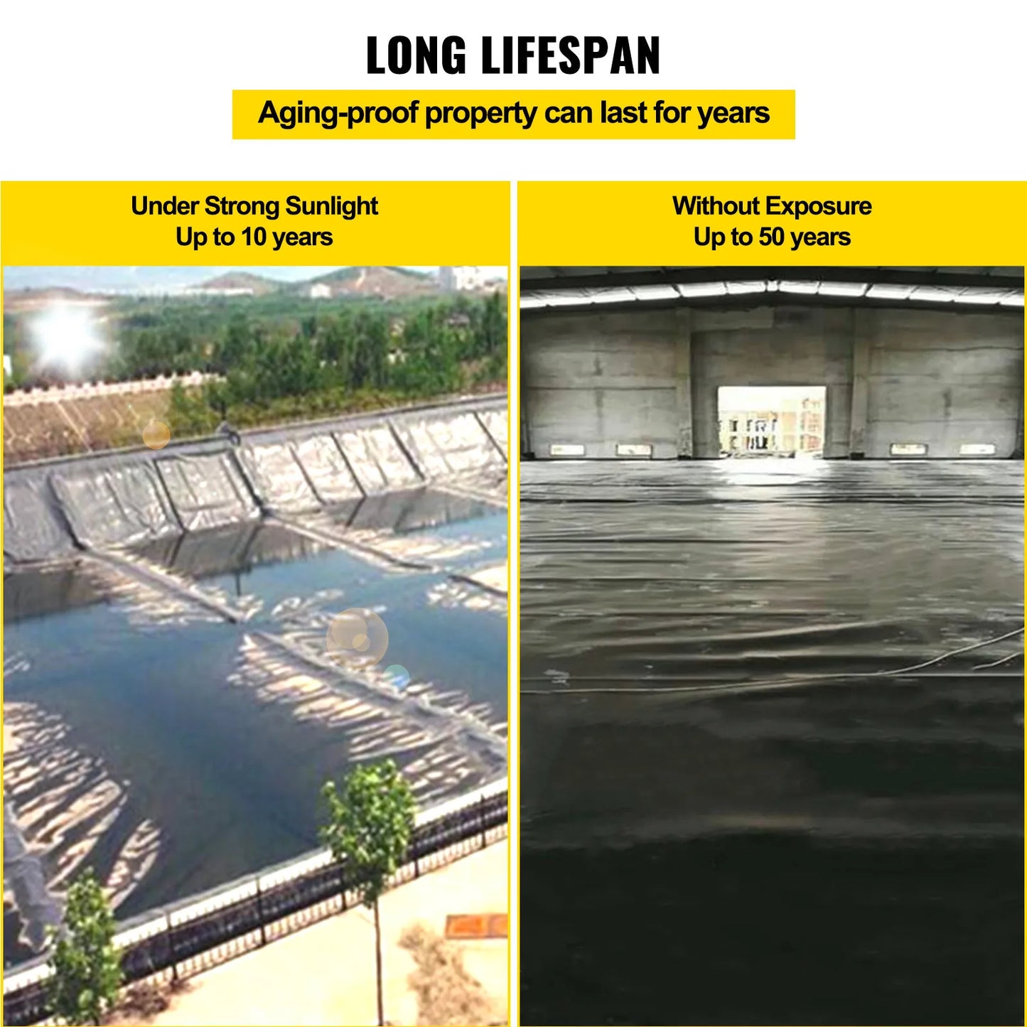 Durable LLDPE Waterproof Tear Resistant Fish Pond Liner 20 Mil