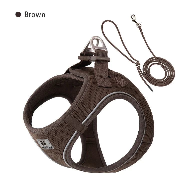 Adjustable Reflective Dog Harness Leash Set For Pets