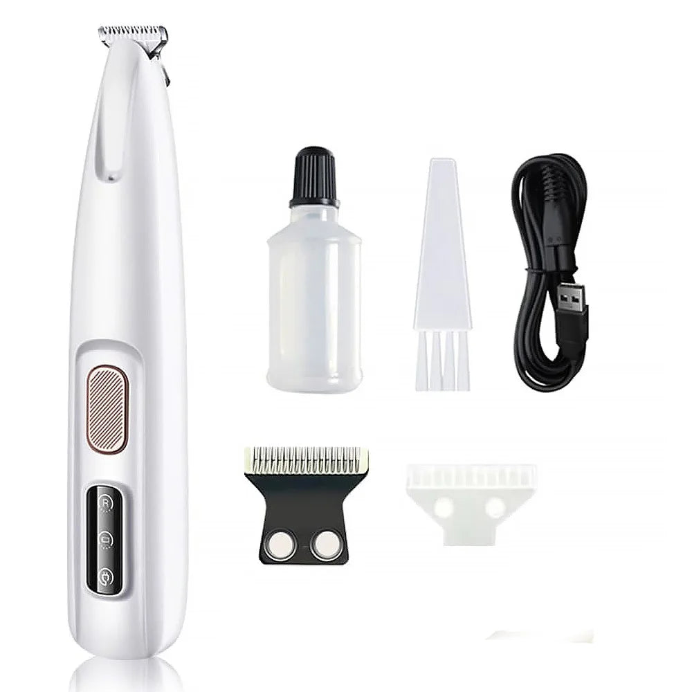Rechargeable Pet Grooming Clippers With LED Light For Paws