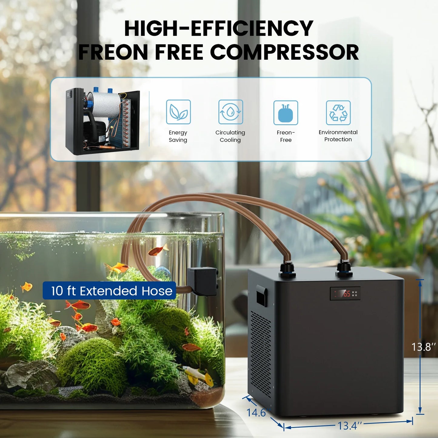 AL500L Aquarium Chiller 1/2 HP For Fish Tanks Temperature Control