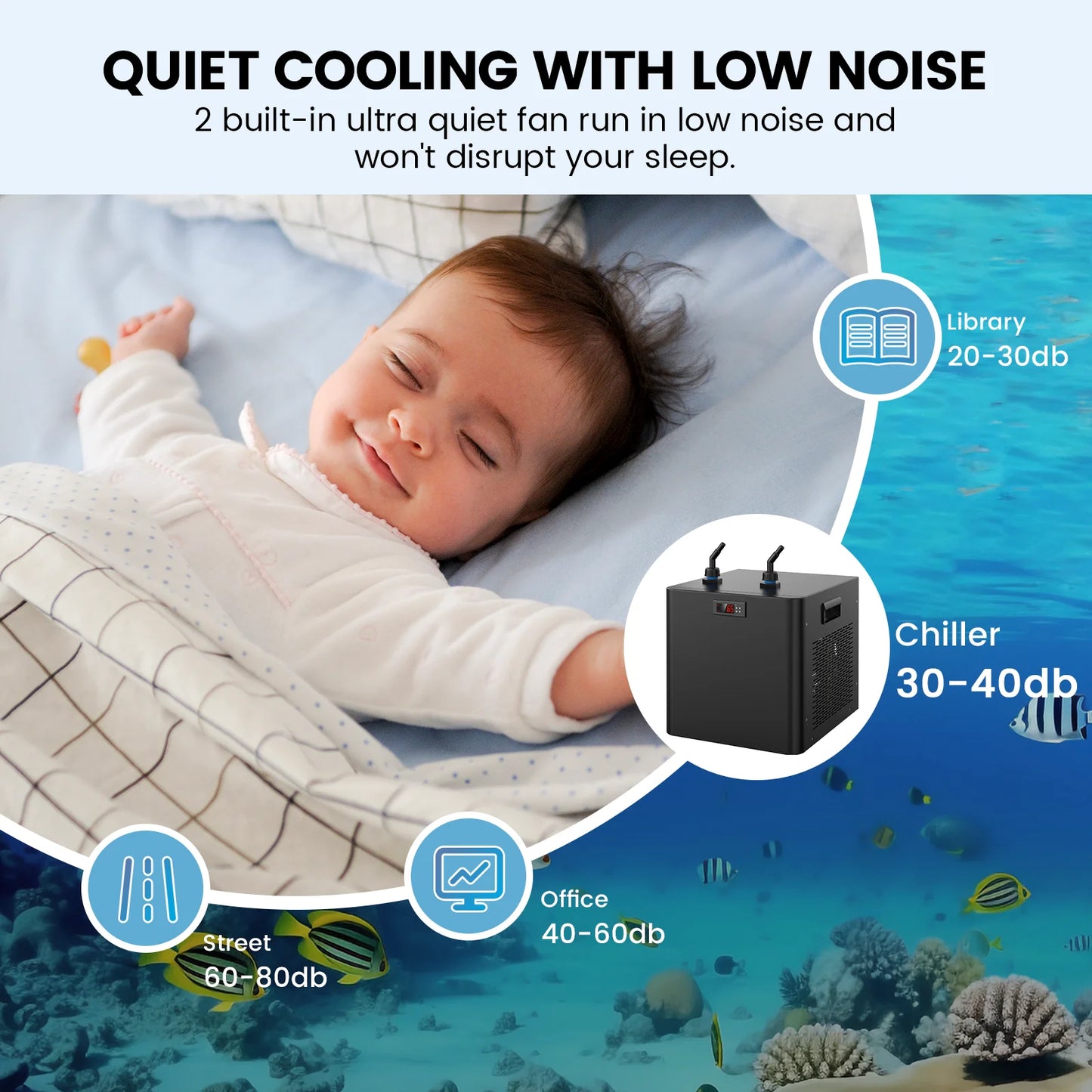 AL500L Aquarium Chiller 1/2 HP For Fish Tanks Temperature Control