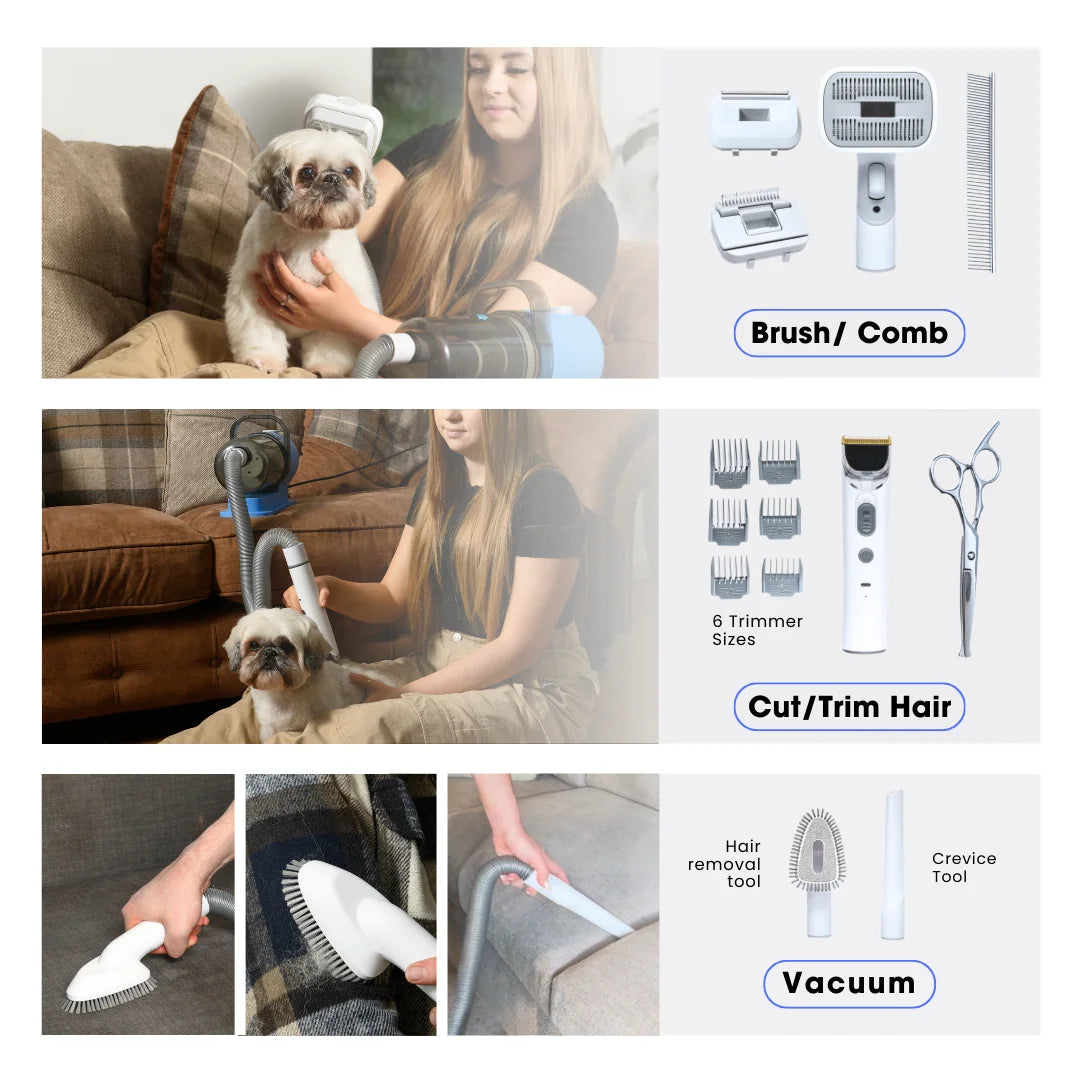 Grooming Kit For Dogs And Cats With Vacuum Low Noise