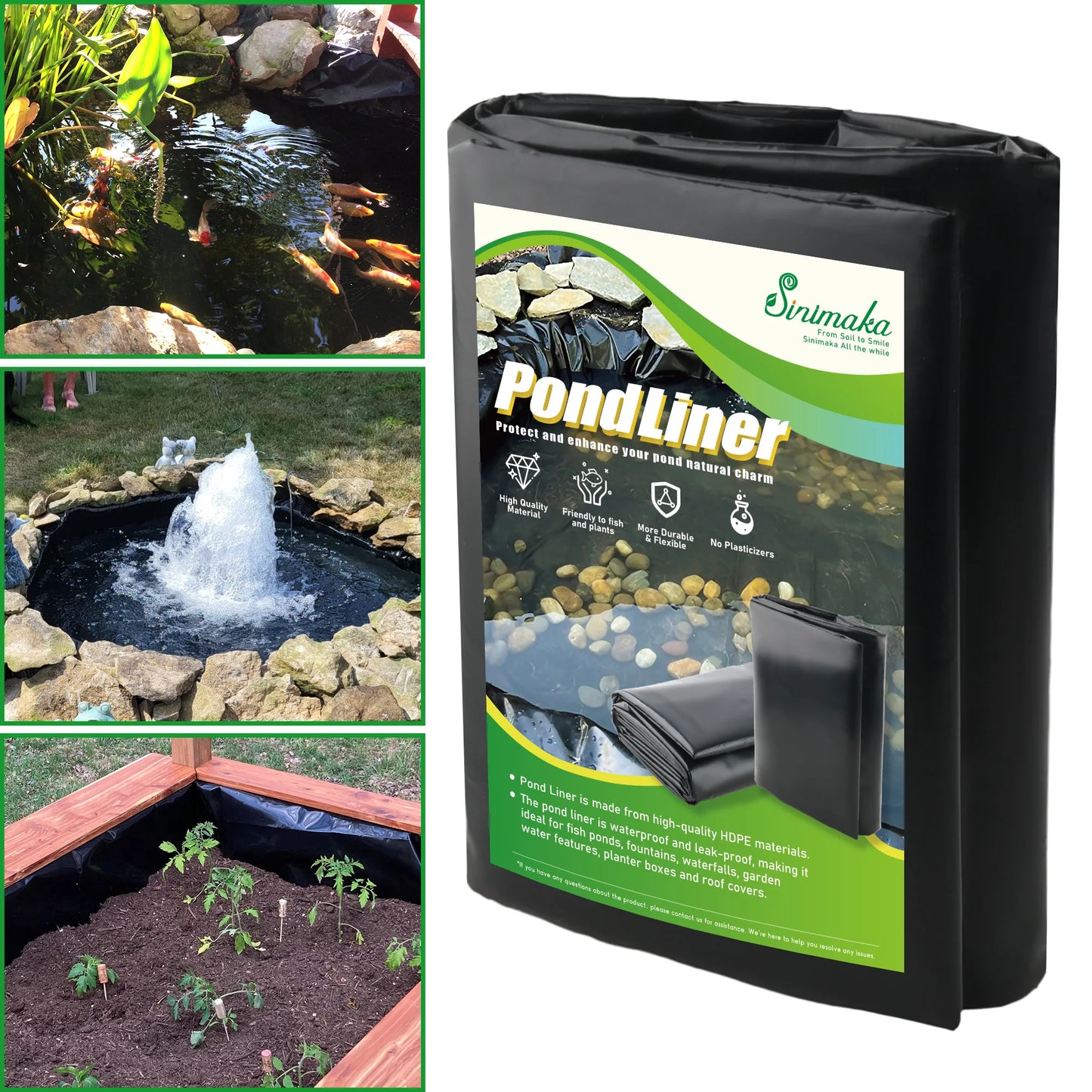 Hign-concerned HDPE Pond Liner for Water Gardens and Ponds