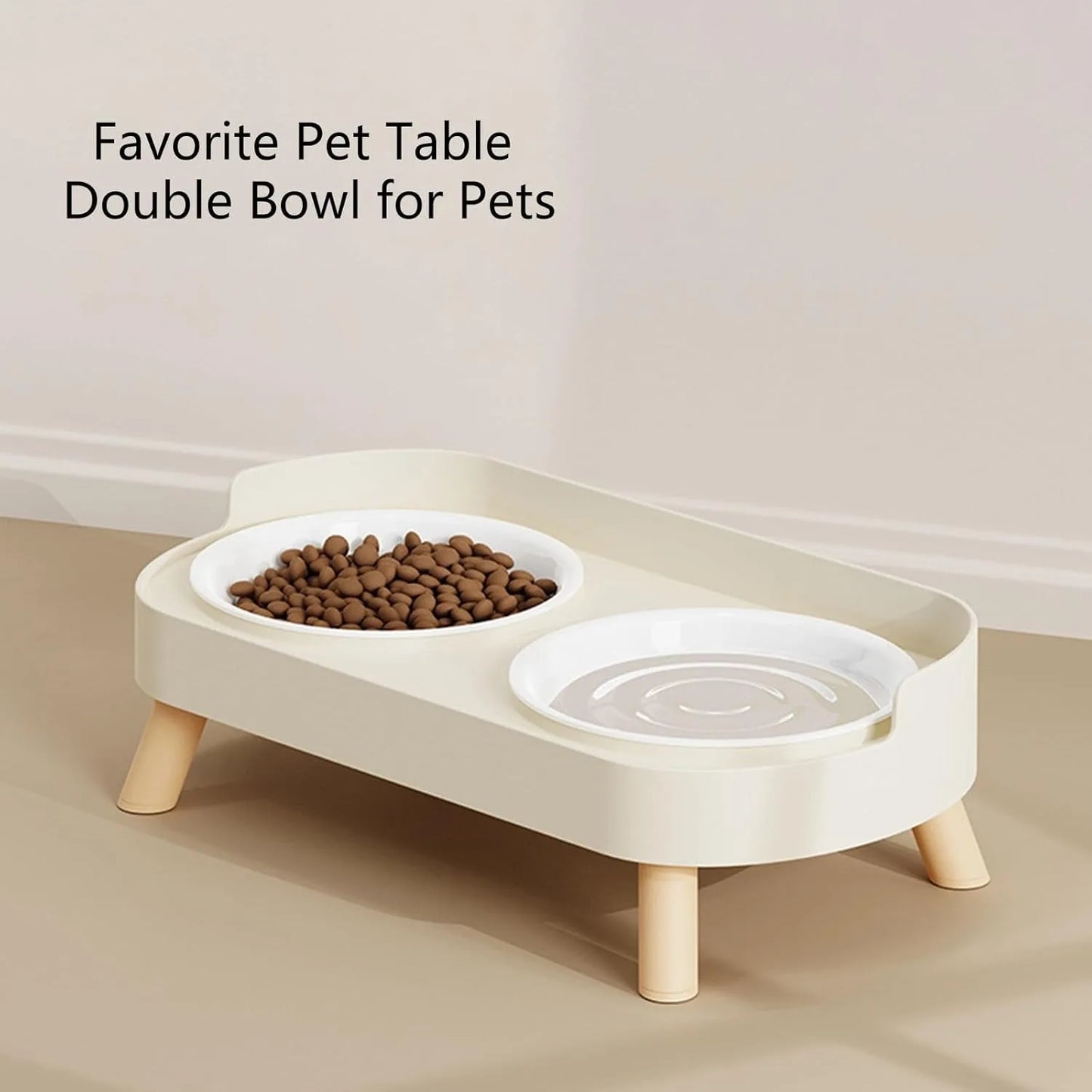 Elevated Pet Food And Water Bowl Set With Raised Stand