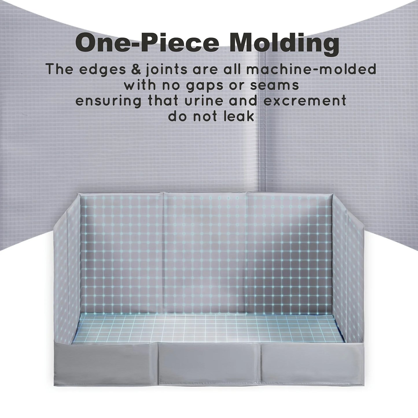 Foldable Odor Free Dog Litter Box With Tray High Walls