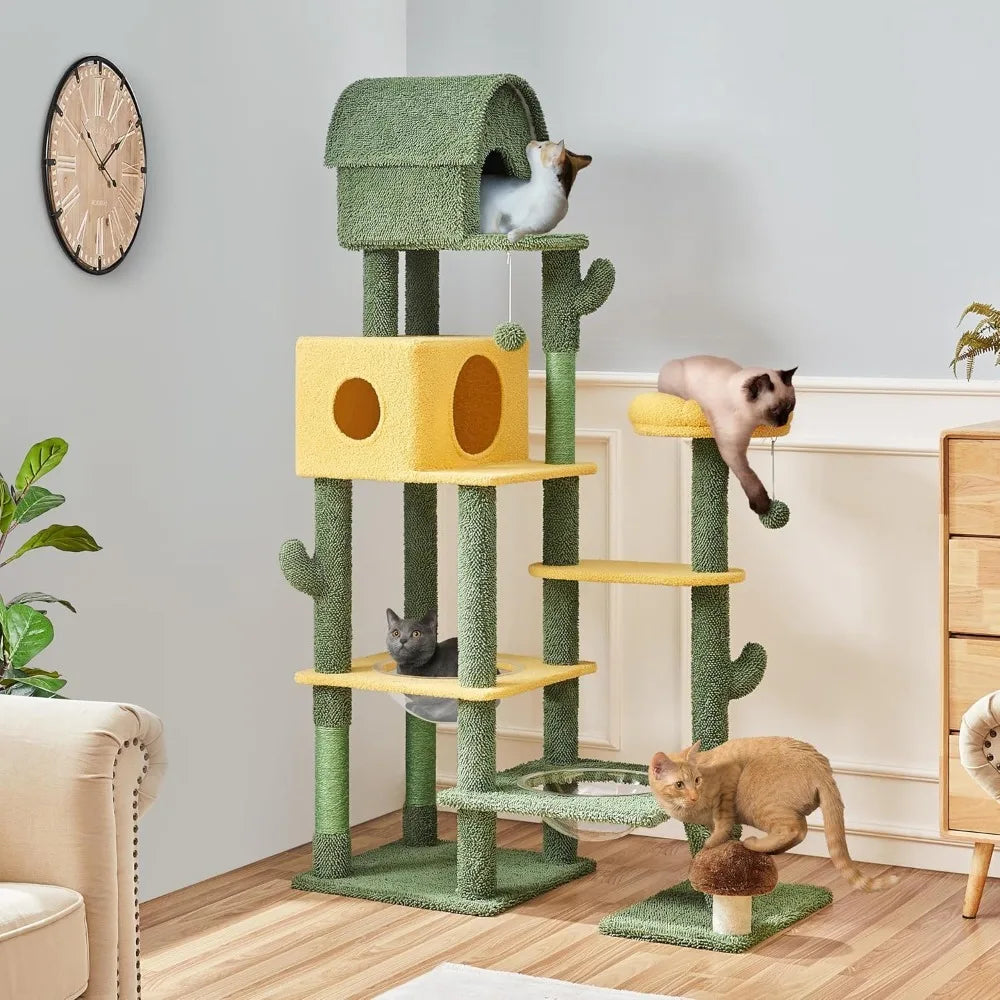 Cactus Cat Tree Multi Level Tower With Condos And Posts