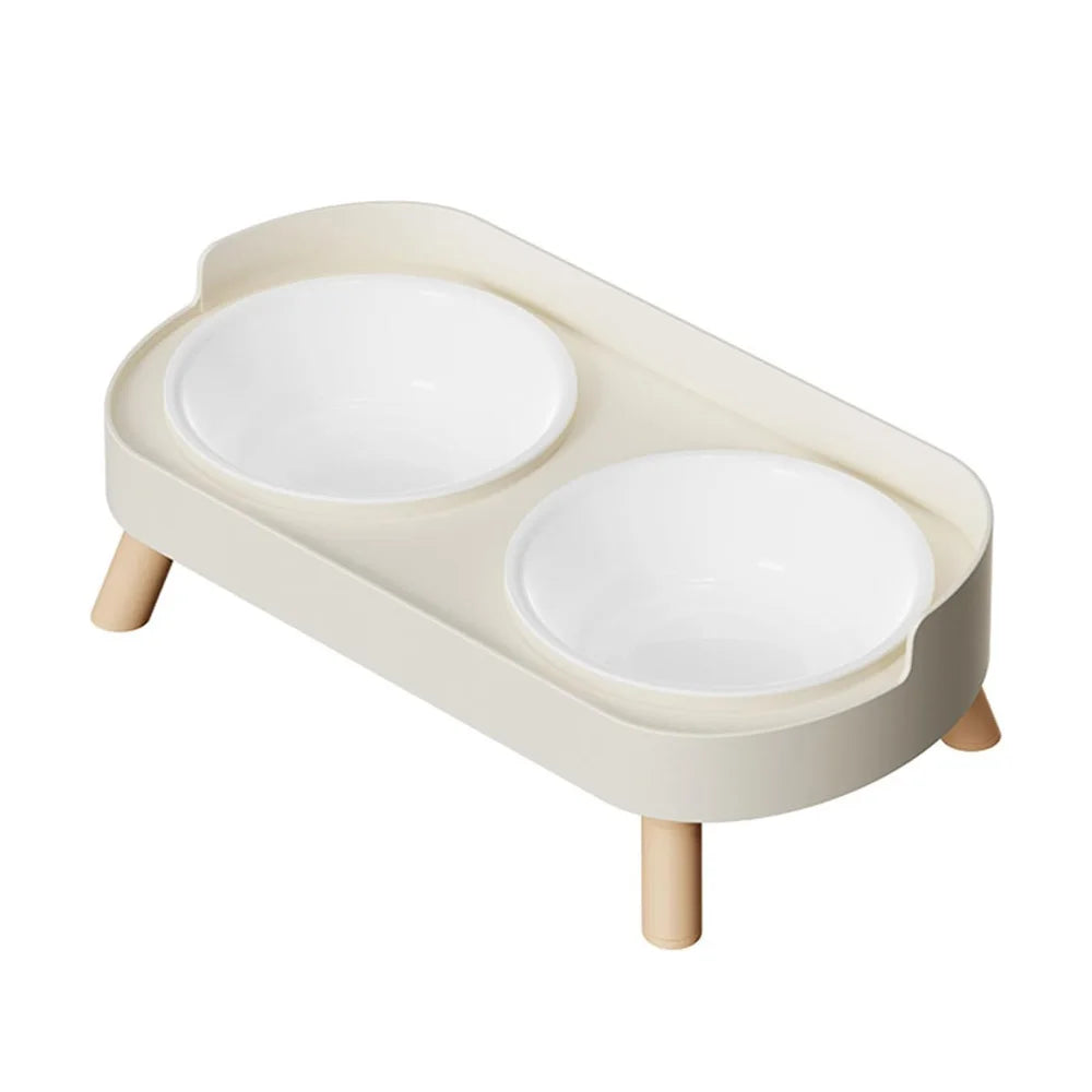 Elevated Pet Food And Water Bowl Set With Raised Stand