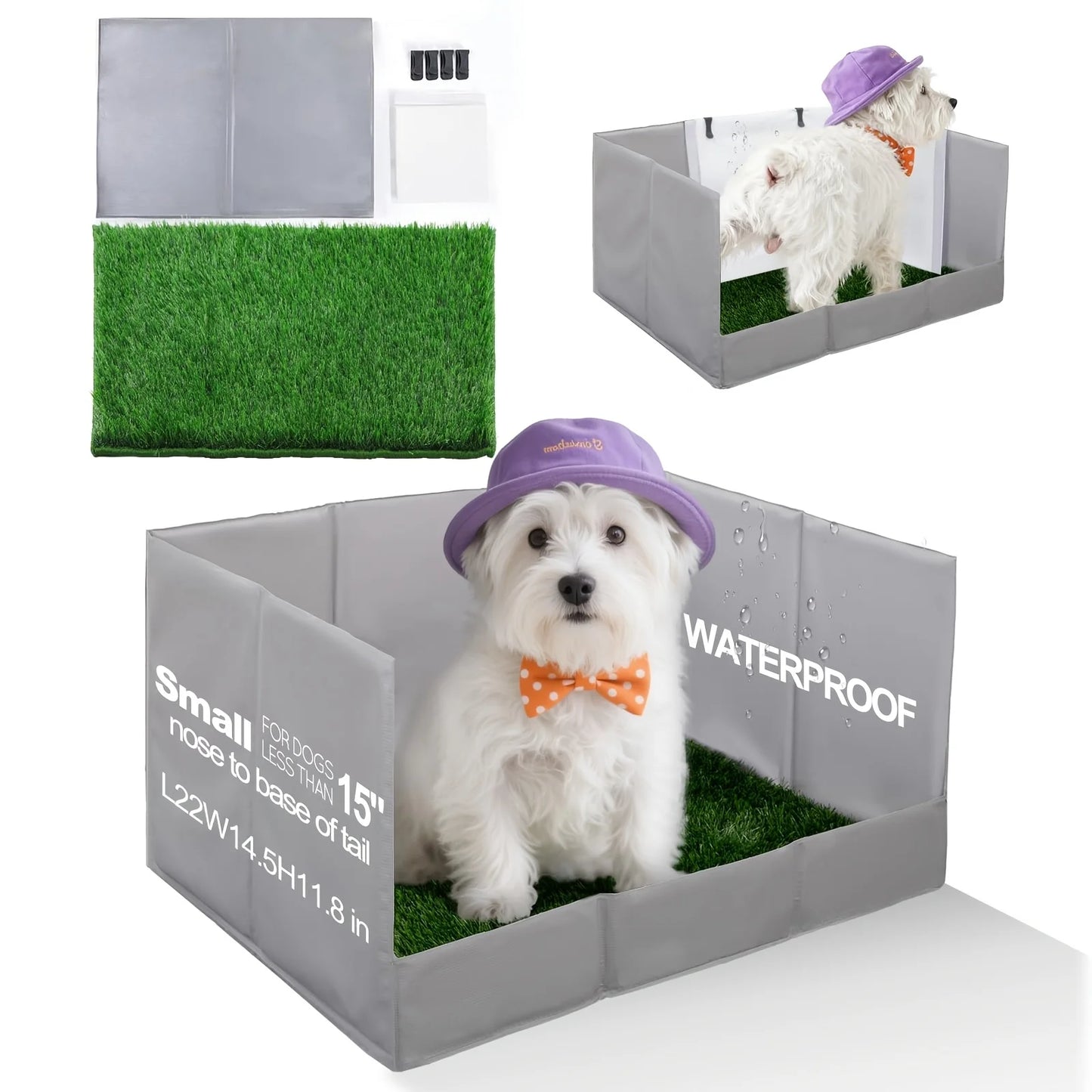 Foldable Odor Free Dog Litter Box With Tray High Walls