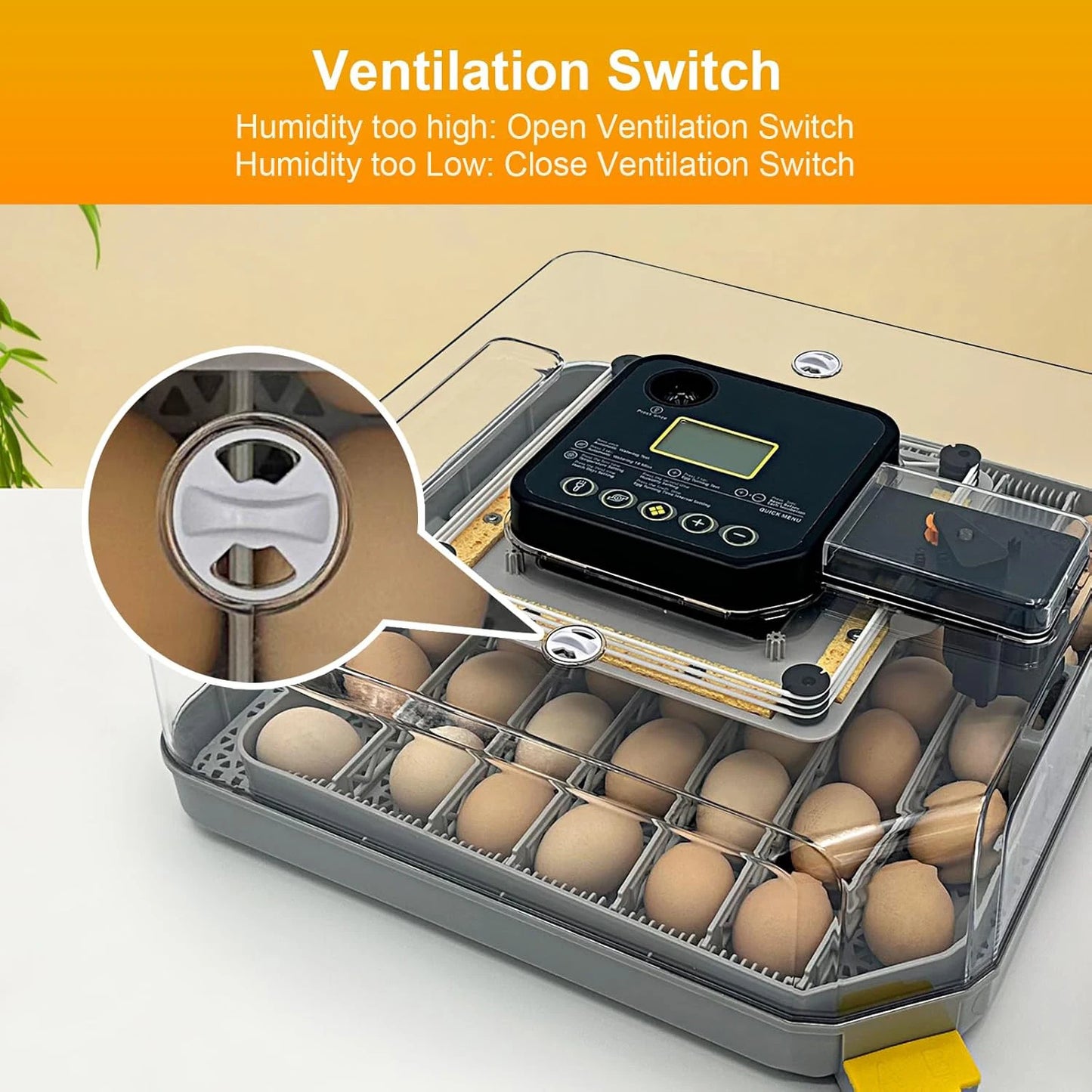 48 Egg Incubator With Auto Temp Humidity Control