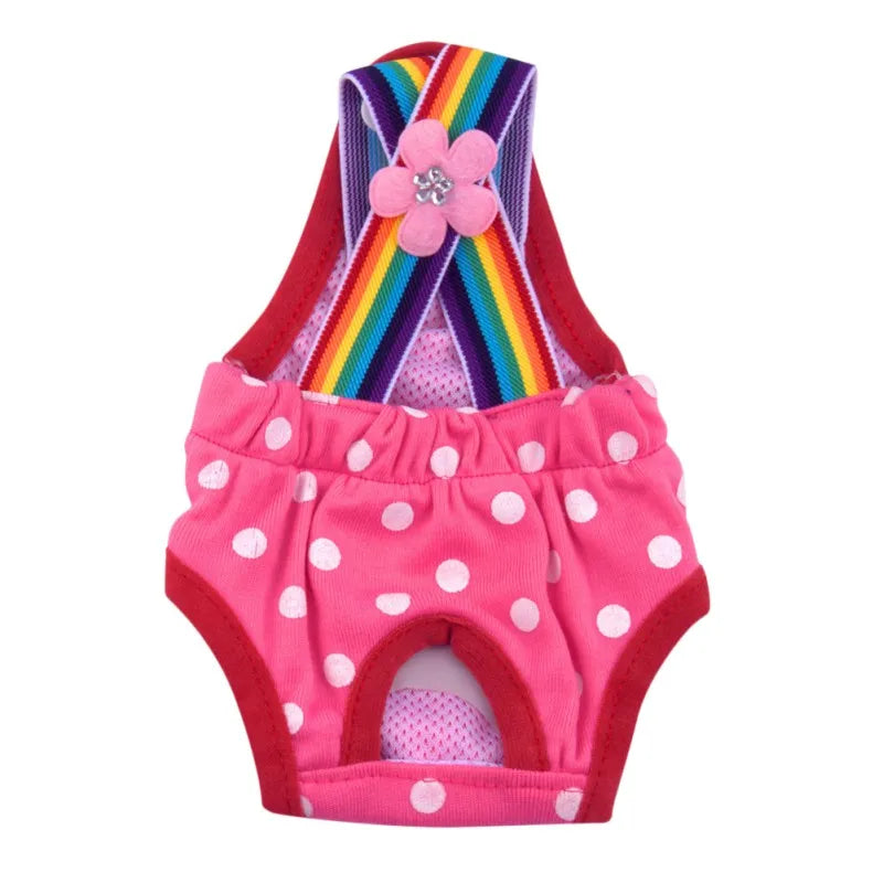 Dots Pattern Dog Diaper Shorts Washable Sanitary Pet Underwear Briefs