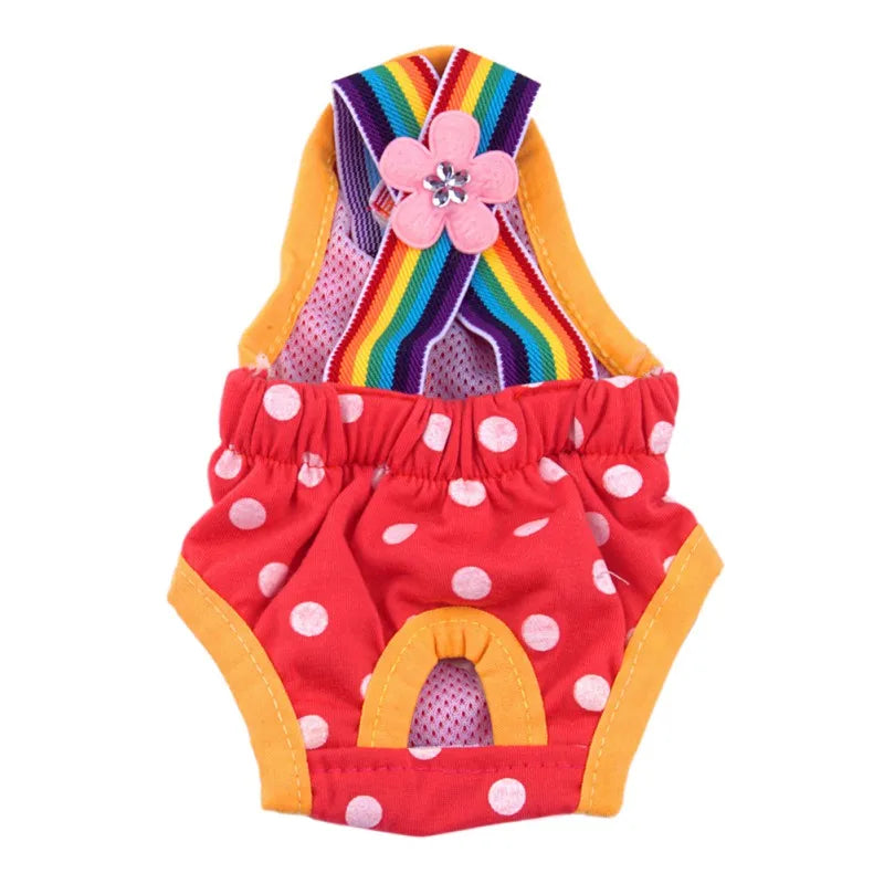 Dots Pattern Dog Diaper Shorts Washable Sanitary Pet Underwear Briefs